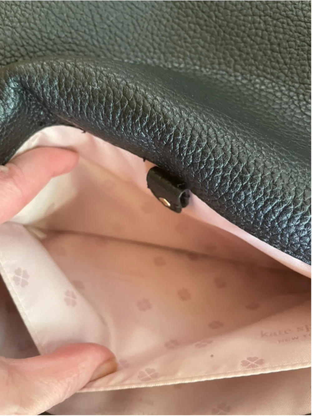 Kate Spade Black Pebble Leather Polly Flap Large Classic Preppy